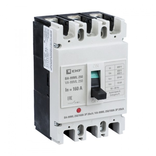 Автоматический выключательВА-99М 250/160А 3P 20кА EKF Basic | код. mccb99-250-160mI | EKF 